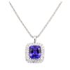 Image 1 : 50.20 ctw Tanzanite and Diamond Pendant & Chain - 14KT White Gold