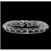 Image 1 : 14KT White Gold 11.20 ctw Green Sapphire and Diamond Bracelet