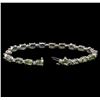 Image 3 : 14KT White Gold 11.20 ctw Green Sapphire and Diamond Bracelet