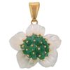 Image 1 : 18k Yellow Gold  0.00CTW Mother Of Pearl and Emerald Pendant