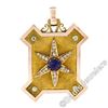 Image 1 : Victorian 15kt Gold 4.40 ctw Amethyst and Diamond Large Uniquely Shaped Locket P