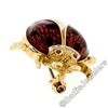 Image 3 : Vintage 18kt Yellow Gold Ruby Diamond Pearl and Enamel Ladybug Pin Brooch