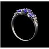 Image 4 : 14KT White Gold 1.33 ctw Tanzanite and Diamond Ring