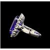 Image 3 : GIA Cert 11.40 ctw Tanzanite and Diamond Ring - 14KT White Gold