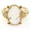 Image 4 : Vintage 14kt Yellow Gold Carved Shell Cameo Floral Ring