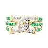 Image 2 : 0.66 ctw Emerald And Diamond Ring - 18KT Yellow Gold