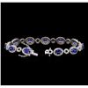 Image 3 : 14KT White Gold 6.50 ctw Sapphire and Diamond Bracelet