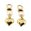 Image 2 : 1.00 ctw Ruby and Pearl Earring Enhancers - 14KT Yellow Gold