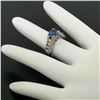 Image 8 : 14k White Gold 2.50 ctw FINE Tanzanite Solitaire Round Diamond Open Milgrain Rin