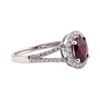 Image 2 : 1.00 ctw Ruby and Diamond Ring - 14KT White Gold