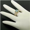 Image 7 : 14kt Yellow Gold 2.35 ctw Aquamarine and Diamond Halo Ring