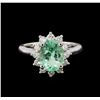 Image 2 : 2.50 ctw Emerald and Diamond Ring - 14KT White Gold