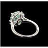 Image 3 : 2.50 ctw Emerald and Diamond Ring - 14KT White Gold