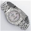 Image 2 : Rolex Ladies Stainless Steel Pink MOP Pyramid Diamond Datejust Wristwatch