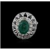 Image 2 : 14KT White Gold 2.60 ctw Emerald and Diamond Ring