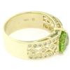 Image 9 : 14kt Yellow Gold 1.90 ctw Heart Peridot and Diamond Wide Band Ring