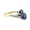 2.07 ctw Oval Brilliant Blue Sapphire Ring - 14KT Yellow Gold