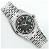 Image 3 : Rolex Mens Stainless Steel Diamond Lugs & Ruby Datejust Wristwatch With Rolex Bo