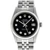 Image 2 : Rolex Mens Stainless Steel Black Diamond 36MM Datejust Wristwatch
