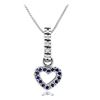 Image 1 : 14k White Gold 0.35CTW Diamond and Blue Sapphire Pendant, (H-I)