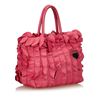 Image 1 : Prada Ruffle Satin Tote Bag