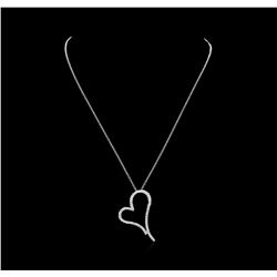 1.18 ctw Diamond Heart Pendant With Chain - 14KT White Gold