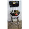 Image 1 : NAPA High-Back Round Padded Shop Stool w/Chrome 4-Leg Ring Base, 15" Dia.