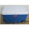 Image 1 : Rubbermaid DURAChill Blue Chest Cooler w/ Wheels