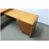 Image 2 : Wood "L" Shaped Desk Ensemble w/ Built-In File Cabinets (Overall Length 5ft, 30" Wide)