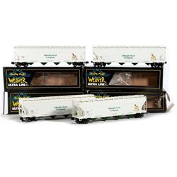 O Gauge Weaver (3) S1 Box Cars & (4) Four Bay Centerflow Hoppers Albright Seed Co