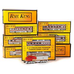O Gauge MTH Rail King O-27 Santa Fe Streamliner F3 A-A and (7) Cars