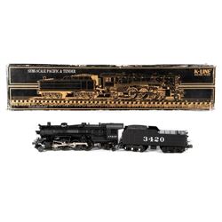 O Gauge K-Line K3330-3420 Santa Fe Semi Scale 4-6-2 Pacific Locomotive and Die Cast Tender