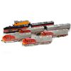 Image 1 : O Gauge Marx Plastic Santa Fe 1095 A-B-A, A-A, Rock Island 99 A-B, and UP 1998 Switcher