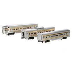 O Gauge Lionel Postwar Aluminum Passenger Cars 2521 McKinley, 2522 Harrison, 2523 Garfield