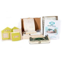 Assorted: (2) O scale building kits, (1) G gauge building kit, Lionel Horse Corral