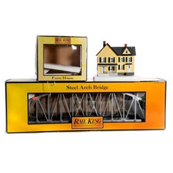 O Gauge MTH Steel Arch Bridge and Farm House