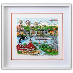 Charles Fazzino- 3D Construction Silkscreen Serigraph "Sun Day in San Diego"