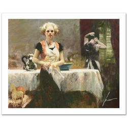 Pino (1939-2010) "In The Late Evening" Limited Edition Giclee. Numbered and Hand Signed; Certificate