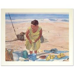 William Nelson, "Mexican Fruit Vendor" Limited Edition Serigraph, Hand Signed by the Artist.