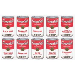 Andy Warhol- Silk Screen (Portfolio consisting of 10 different Soup Cans) "Campbell's Soup Can Serie