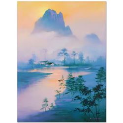 H. Leung, "Li River Morning" Hand Embellished Limited Edition, Numbered and Hand Signed with Letter 