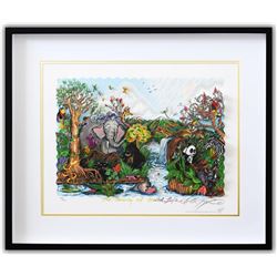 Charles Fazzino- 3D Construction Silkscreen Serigraph "The Serenity Of The Wildlife"