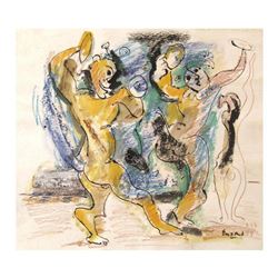 Wayne Ensrud "Homage to the Picasso Mouton-Rothschild Label" Mixed Media Original Artwork; Hand Sign