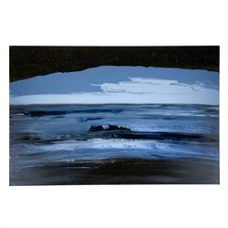 Wyland, "The Sky is Alive at Night" Hand Signed Original Painting on Board with Letter of Authentici