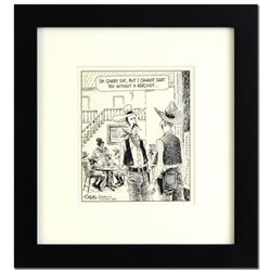 Bizarro, "Old West Bar" is a Framed Original Pen & Ink Drawing, by Dan Piraro, Hand Signed by the Ar