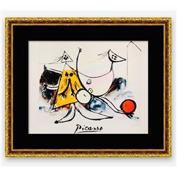 Pablo Picasso- Lithograph on Arches Paper "Femme sur la Plage Jouant au Balloon"