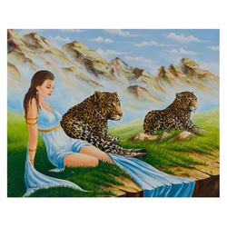 Eugene Poliarush- Original Oil on Canvas "Playing Together"