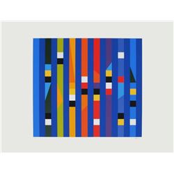 Yaacov Agam- Screenprint "Cinetique Fond bleu"
