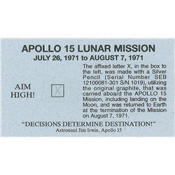 Apollo 15 Pencil Mark