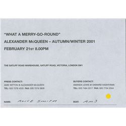 Alexander McQueen: 'What a Merry-Go-Round' Invitation
